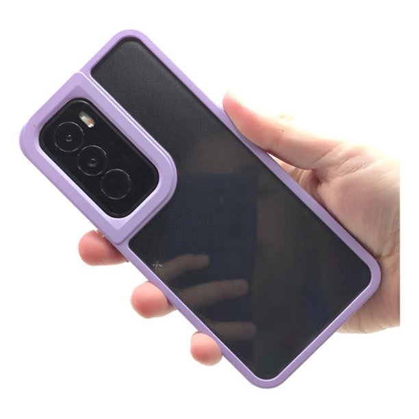 Funda Icon Case Prisma Colors para Oppo Reno 12 5G, Carcasa, Protector, Uso Rudo, Antigolpes, Resistente, Esquinas Reforzadas, Protección de Cámara - Violeta