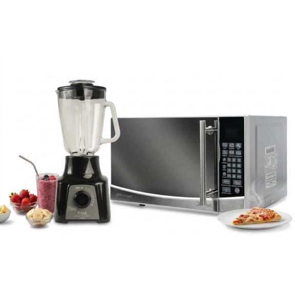 Combo de Microondas Mirage de 0.7 Pies³ MWD020E Silver + Licuadora T-fal Power Mix LN2898X0 550 W