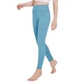 thumbnail image 4 of Amzcrzy Leggings Yoga Niñas 4 A 13 Años Cintura Alta Deportivos Cómodos Elásticos Control Abdomen Suaves Tacto Agradable Con Bolsillos Correr Ejercicio Azul, 4 of 9