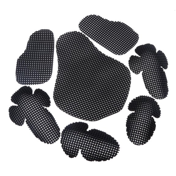 7 Piezas De Cuerpo Extraíble Conjunto De Equipo De Protección Almohadillas De Espuma Para Motocicletas Ciclismo Ciclismo Chaquetas De Motorista, Negro