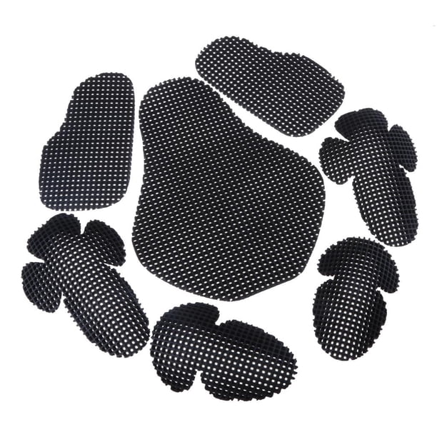 7 Piezas De Cuerpo Extraíble Conjunto De Equipo De Protección Almohadillas De Espuma Para Motocicletas Ciclismo Ciclismo Chaquetas De Motorista, Negro