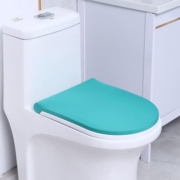 Funda de inodoro elástica para baño, funda protectora suave y lavable, compatible con todas las tapas de inodoro, funda de asiento de inodoro de poliéster elástica, suave y cómoda.