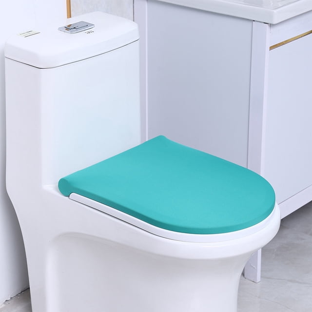 Funda de inodoro elástica para baño, funda protectora suave y lavable, compatible con todas las tapas de inodoro, funda de asiento de inodoro de poliéster elástica, suave y cómoda.