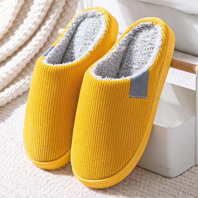 Pantuflas de algodón para uso doméstico | Zapatillas cálidas para parejas | Zapatos sin cordones para caminar, tanto para mujeres como para hombres