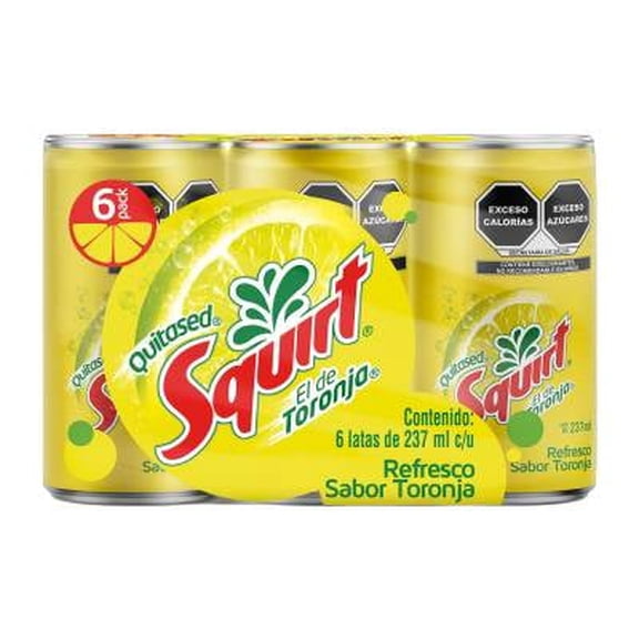 Refresco Squirt sabor toronja 6 latas de 237 ml c/u