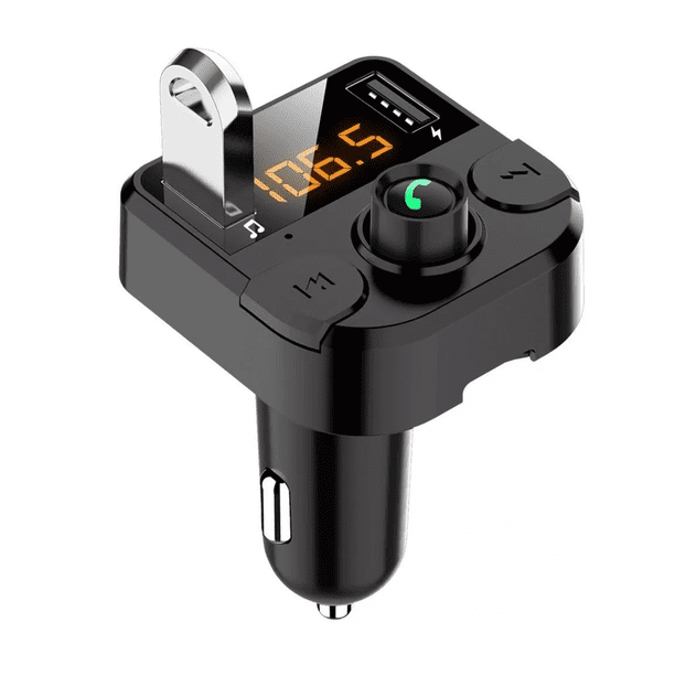 Transmisor Receptor De Audio Estéreo Fm Bluetooth Mp3 P/auto Negro