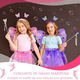 thumbnail image 4 of 2 Pzs Alas De Mariposa Para Niña Vestido Corto De Ballet Led Multicolor, 4 of 5