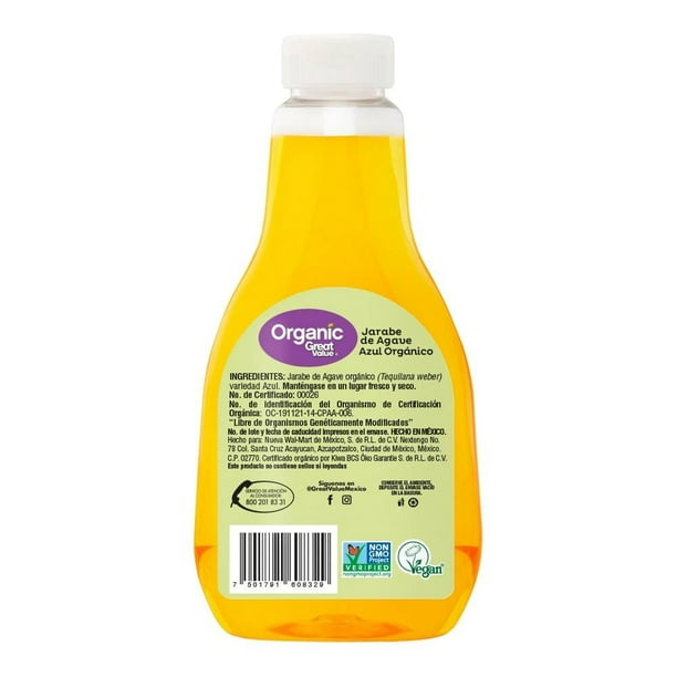 Imagen 2 de Jarabe de agave Great Value orgánico 680 g