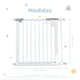 thumbnail image 2 of Kids Heroes Puerta de Seguridad Interior para Bebes y Perros - Reja para Escaleras y Puertas entre 76 y 83 cm - Incluye Extensión de 7 cm para un Ancho de 90 cm - Altura 78 cm - Blanco, 2 of 16