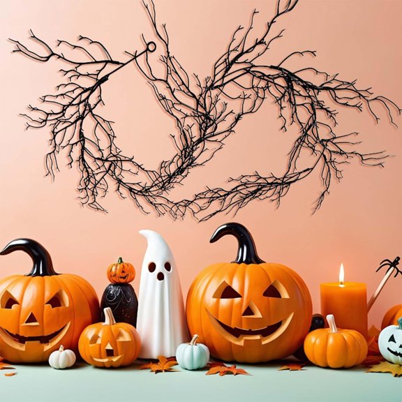 Decoraciones de Halloween, adornos de Halloween, regalos de Halloween, decoración de Halloween, ramas muertas artificiales de ratán para colgar en interiores, hogar, decoración de Halloween, fiesta de