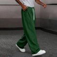 thumbnail image 2 of Amzcrzy Pantalones Deportivos Hombre Clásicos Color Liso Cintura Alta Elástica Cordón Pierna Recta Holgados Anchos Cómodos Con Bolsillos Tallas S-2XL Verde, 2 of 7