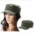 thumbnail image 4 of Zhuge Gorra de béisbol clásica de sarga con parte superior plana ajustable unisex, gorra militar de cadete de 22 a 23,6 pulgadas (negra), 4 of 4