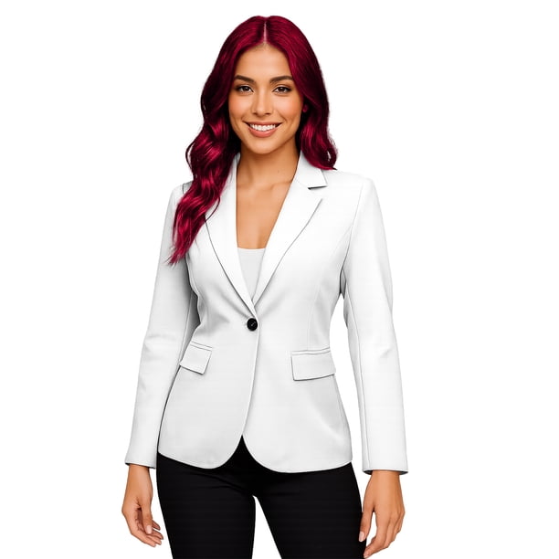 Saco clásico de Mujer Elegancia y Estilo Blanco Extra Grande