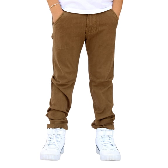 Pantalón de Gabardina Stretch para Niño Color Caqui Oscuro