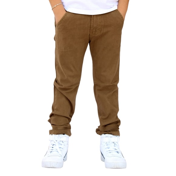 Pantalón de Gabardina Stretch para Niño Color Caqui Oscuro