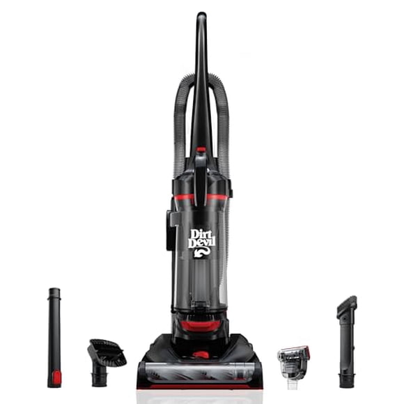 Aspiradora vertical sin bolsa Dirt Devil Multi-Surface Total Pet+ para alfombras y suelos duros, con kit de herramientas para mascotas, potente, ligera y con cable para uso doméstico.