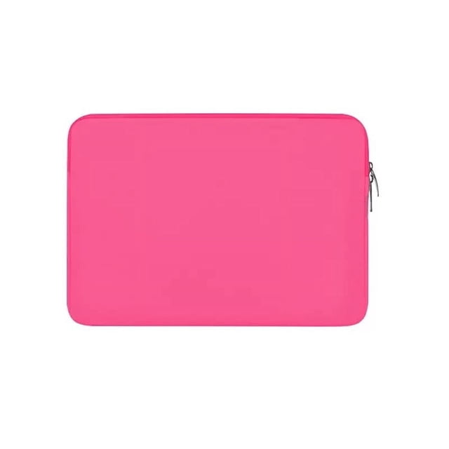 xihbxyly funda para portátil Funda protectora de neopreno suave color rosa, vista frontal centrada de una funda rectangular compatible con portátiles de 14 pulgadas con esquinas redondeadas y cierre de cremallera lateral; textura lisa y cremallera metálica visible, estilo de viaje de negocios, funda para laptop con protección acolchada; también adecuada para guardar documentos o tabletas pequeñas.