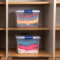 thumbnail image 2 of JOY - Caja de Almacenamiento Apilable, Pack de 2, para Organizador Armario, Juguetes, Ropa, con Broche y Tapa Duradera, 24 Litros de Capacidad, Plástico Libre de BPA, Transparente, 2 of 6
