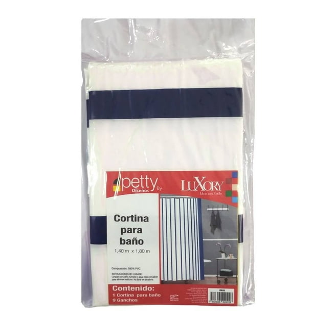 Cortina de Baño Petty Luxory Lineas Azul 140x180 cm