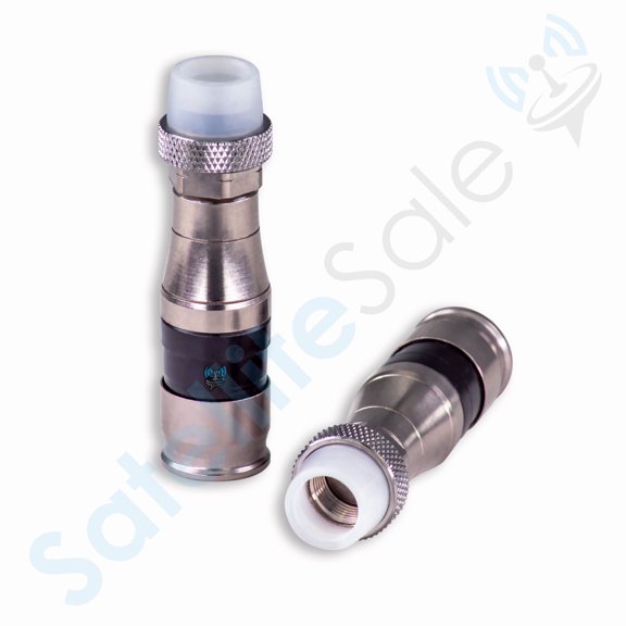 SatelliteSale Conectores Coaxiales Tipo F para Interiores y Exteriores con Sellado Hermético para Cables Coaxiales RG-11 (Paquete de 25 Unidades)