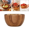 thumbnail image 4 of Ensaladera redonda de madera natural, ideal para el hogar, restaurantes, mesas, utensilios, frutas, arroz, sopas y fideos. También sirve como recipiente para alimentos. El 10x6cm, 4 of 9