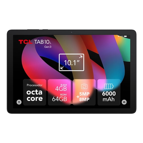 Tablet 10.1 pulgadas TCL TAB 10L Gen 3 4GB RAM 64GB ROM Negro