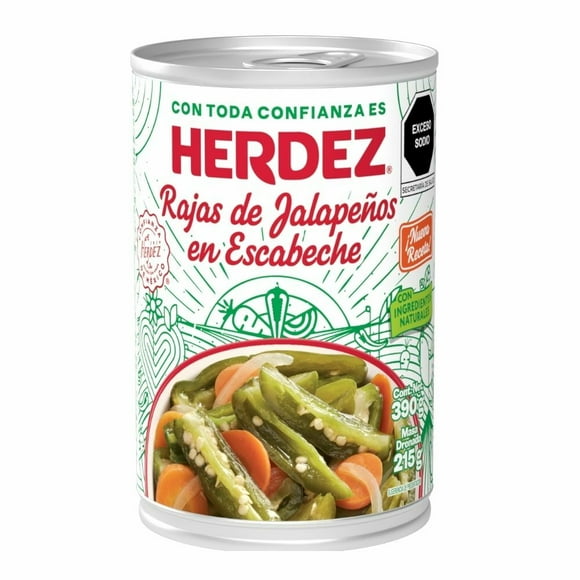 Chiles Jalapeños Herdez rajas en escabeche 390 g