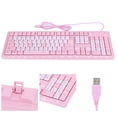 thumbnail image 3 of Teclado Rosa Ultrafino Usb Con Cable Largo Lindo Adorable Patrón De Gato De Dibujos Animados Impermeable Altura Ajustable Teclado Ergonómico Universal Para El Hogar Computadora Portátil Niñas, 3 of 4