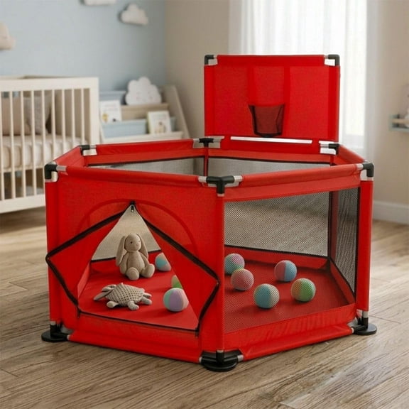 Corral Bebe Infantil Hexagonal Gimnasio De Juegos 135x64cm