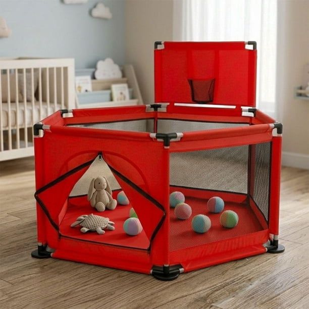 Corral Bebe Infantil Hexagonal Gimnasio De Juegos 135x64cm