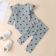 thumbnail image 4 of Body De Bebé, Conjunto De Canastilla, Onesies Para Niños Pequeños, Niñas, Estampado De Corazón, Mameluco Con Volantes, Pantalones, Diadema, Ropa, Traje Verde Odeerbi  LM103-4666, 4 of 9