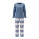 thumbnail image 2 of Pijama Simply Basic para Dama Playera Manga Larga con Pantalón Étnico Pinos Azul Talla EG 3 Piezas, 2 of 4