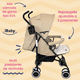 thumbnail image 5 of Carriola Bastón Ultraligera Plegable Viajera iBaby Ischia beige, 5 of 9