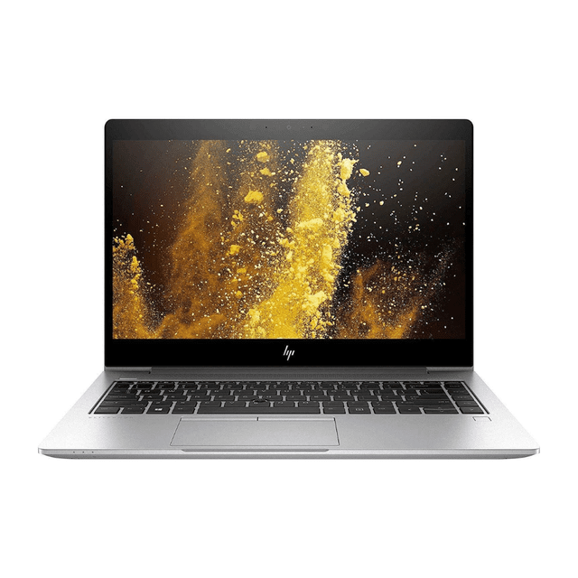 laptop hp elitebook 745 g6 reacondicionado con AMD Ryzen 5 Pro, 8gb de ram y 256gb ssd; vista frontal centrada de pantalla de 14 pulgadas en plateado, teclado integrado y touchpad visibles, diseño delgado apto para uso empresarial y a menudo usado para tareas administrativas en oficina.