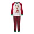 thumbnail image 2 of Conjunto de pijama navideño familiar a juego, camisetas de manga larga con estampado de renos y pantalones a cuadros. Ropa de dormir navideña., 2 of 9