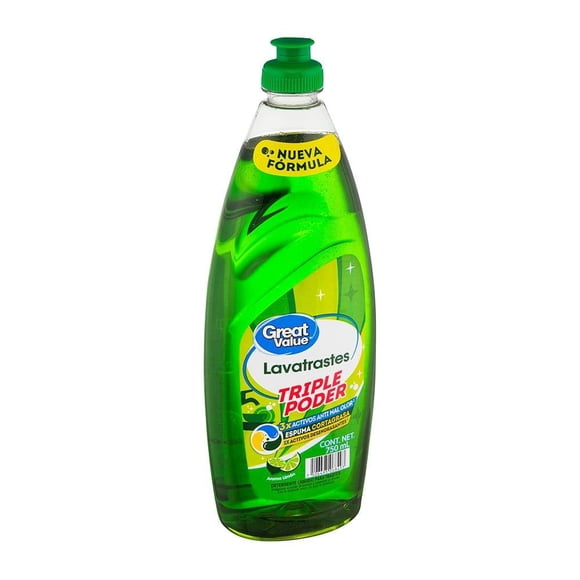 Lavatrastes líquido Great Value limón 750 ml