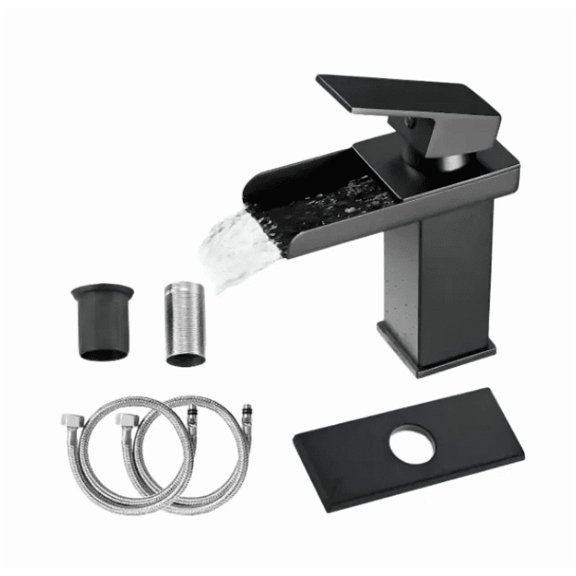 Grifo Monomando Cascada 16 Cm Modelo Negro