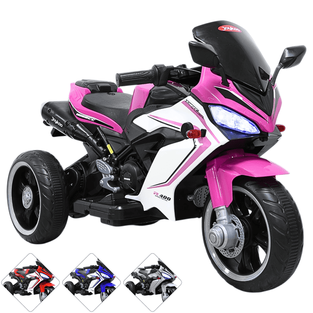 Moto Eléctrica Infantil 3 Ruedas 6V con Bluetooth - Rosa