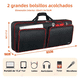 thumbnail image 3 of Funda Para Teclado 49 Teclas Bolsa Para Piano Con Bolsillos Lab.G Negro lineas rojas, 3 of 5