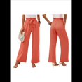 thumbnail image 3 of Pantalones de Salón Anchos para Mujer con Bolsillos, Cintura Alta, Ajustables, con Nudo y Holgados. Naranja XL, 3 of 7