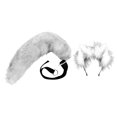 thumbnail image 2 of Faux Tail Fox Furry Fácil De Usar Orejas De Clip Para Mujeres Adolescentes Halloween Blanco Negro Sunnimix orejas de zorro y tai, 2 of 7