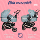 thumbnail image 4 of Carriola Reversible 4 en 1 iBaby Murano Portabebé Autoasiento Rosa Plegable verde, 4 of 9