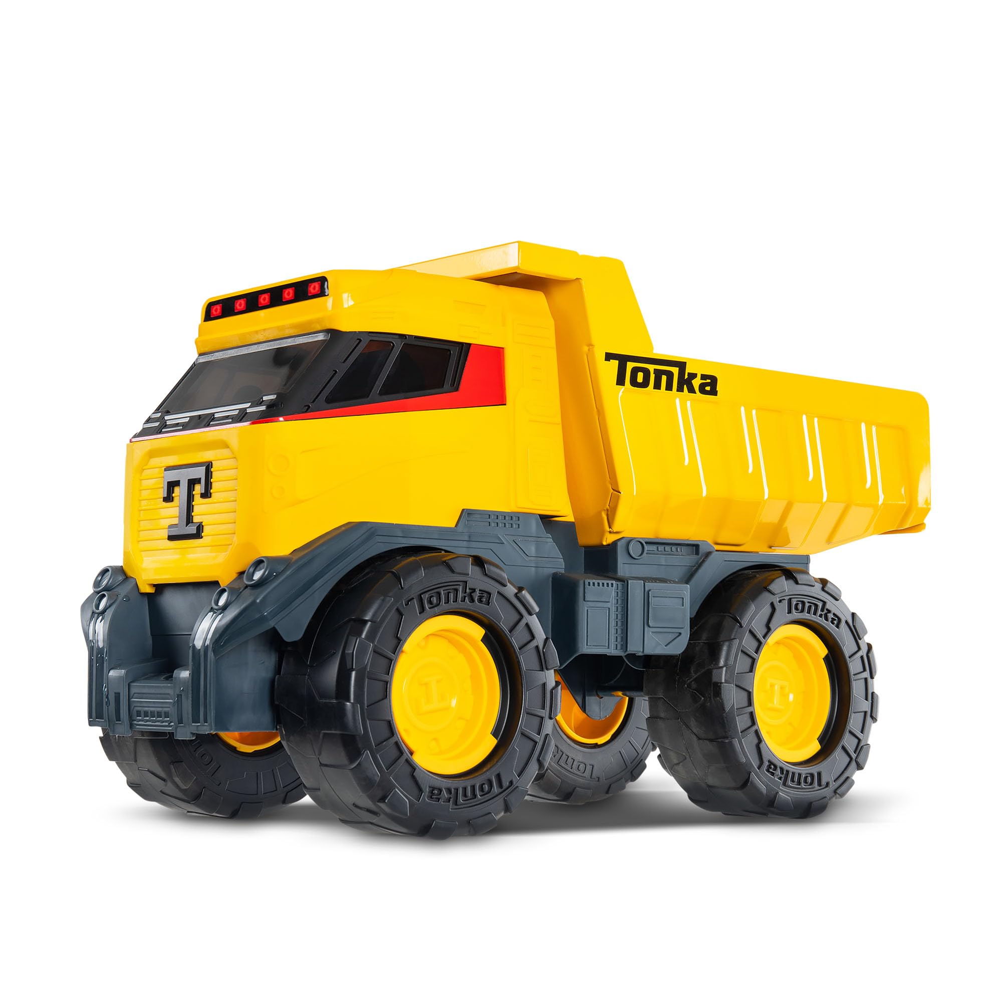 Tonka - Camión volquete poderoso de próxima generación - Hecho con acero y plástico resistente, vehículo de juguete amarillo, camión de construcción grande, niños y niñas, niños pequeños a partir de 3