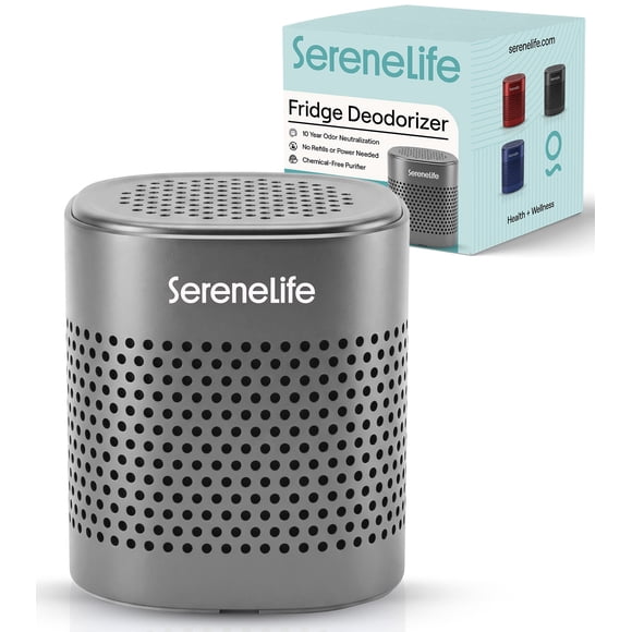 Desodorizante Multiuso para Refrigerador de Acero Inoxidable SereneLife Eliminador de Olores Reutilizable para Nevera, Congelador, Clóset, Auto, Duración de Hasta 10 Años