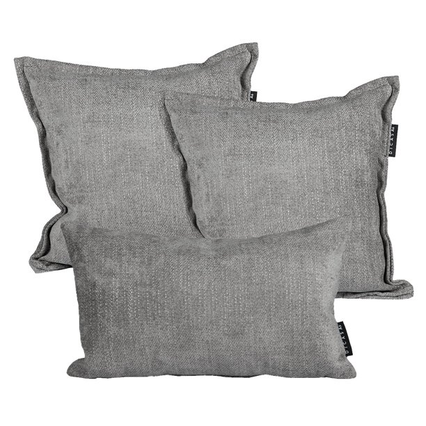 Set de 3 Cojines (2 Cuadrados + 1 Rectangular) Bond Gris Oscuro