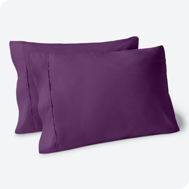 Bare Home Juego de Fundas de Almohada Colección Premium 1800, Doble Cepillado, Ultra Suave, Tamaño Estándar, Ciruela, 2 Unidades