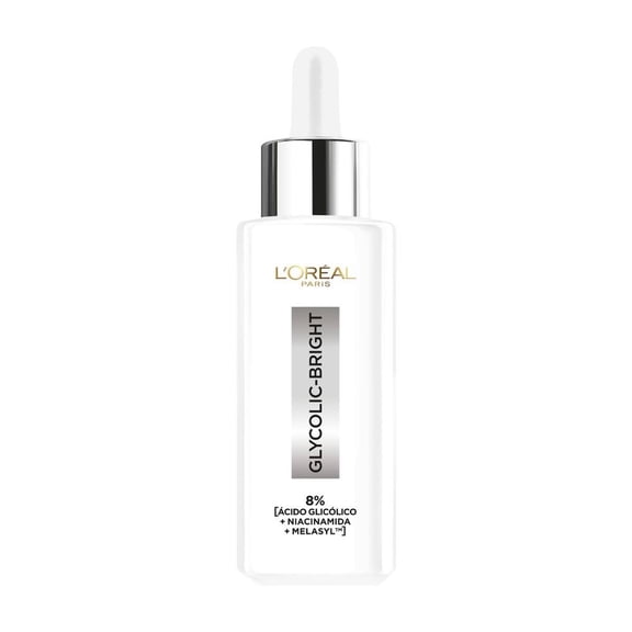 Sérum facial Loreal Paris Glycolic Bright antimanchas ácido glicólico, niacinamida 30 ml
