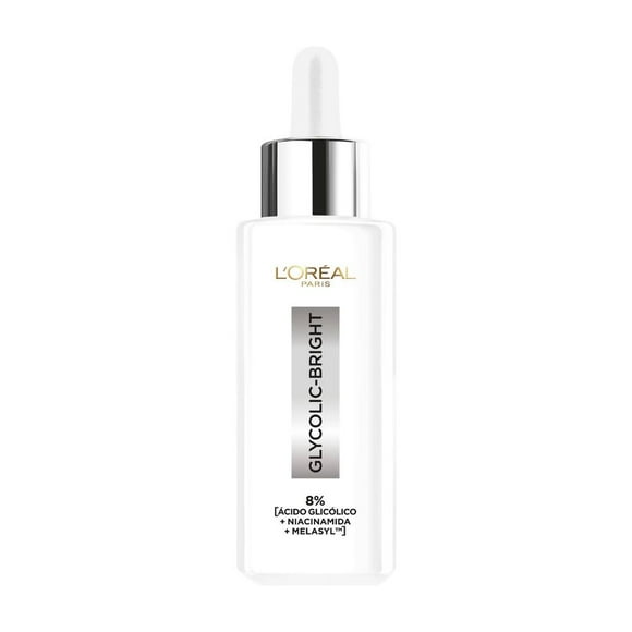 Sérum facial Loreal Paris Glycolic Bright antimanchas ácido glicólico, niacinamida 30 ml