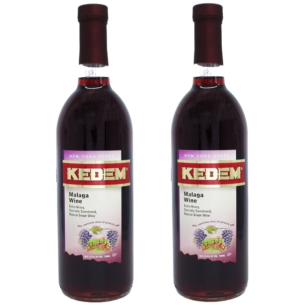 Kit x 2 - Vino Tinto Dulce Kosher Kedem Tradicional Málaga