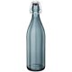thumbnail image 2 of Botella de Vidrio Grueso, Tapa de Goma con Cierre Hermético Reutilizable, Colección Oxford, Envase de Vidrio, Ideal Bebidas Frías Agua, Jugo, Capacidad 1 Litro, Color Gris, 2 of 2